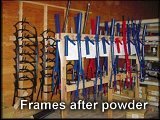 Frames after powder coating.